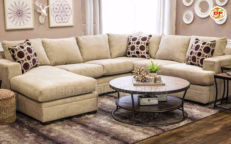 mẫu sofa phòng khách đẹp dạng chữ u