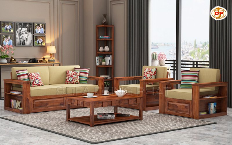 chọn sofa gỗ hay sofa nệm phòng khách