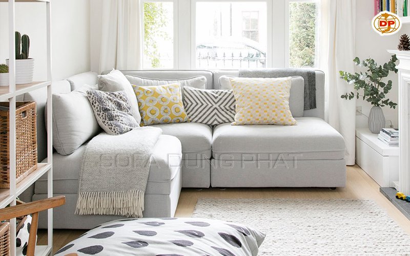 sofa phòng khách nhà ống dạng góc