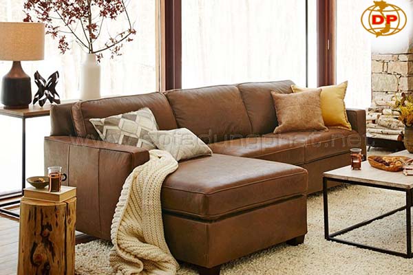sofa da phòng khách nhỏ bền đẹp