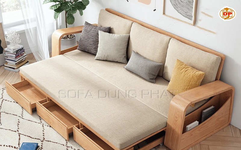 sofa giường bằng gỗ thâm mỹ cao