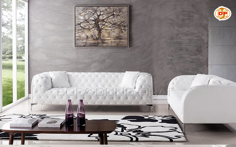sofa da màu trắng chất lượng