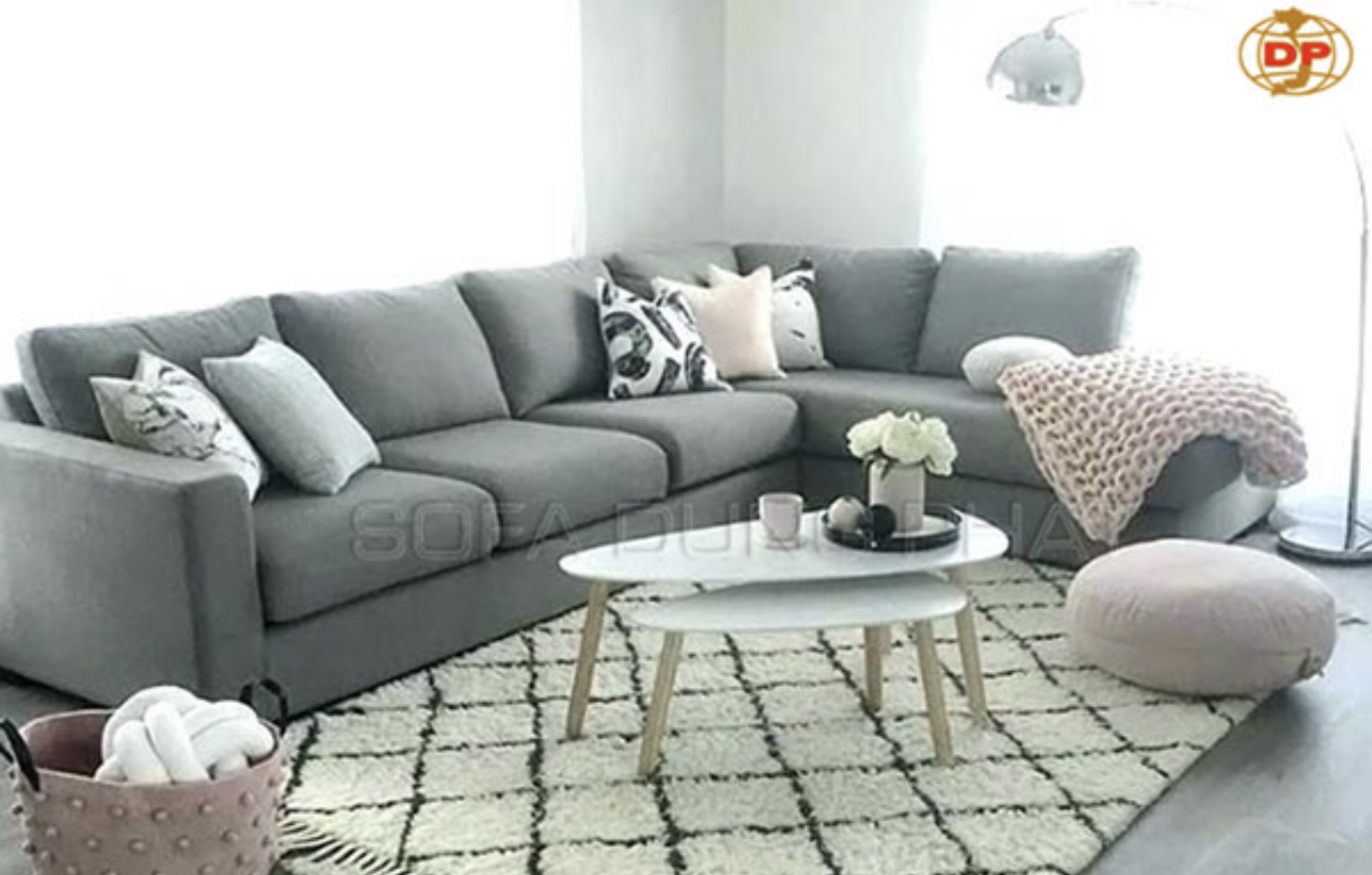 sofa vải nỉ góc phòng khách